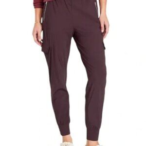 Old Navy Plum Sleektech 4-way stretch joggers womens purple pants size Large NWT